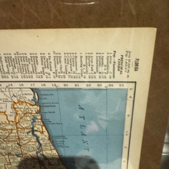 Wall Art - Vintage North Carolina Georgia and Florida Map Prints (set of 3) - Picture 12 of 12